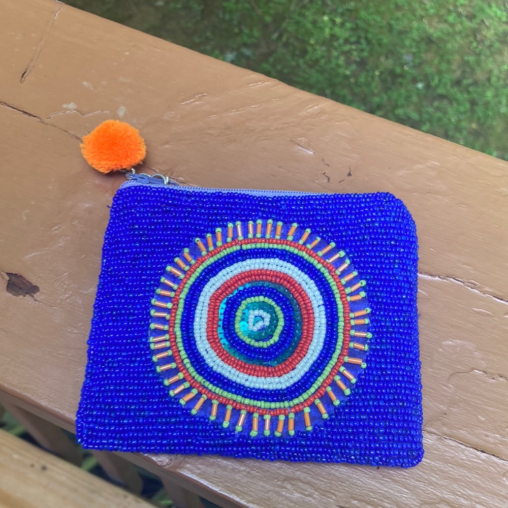 Toni glass bead purple bag